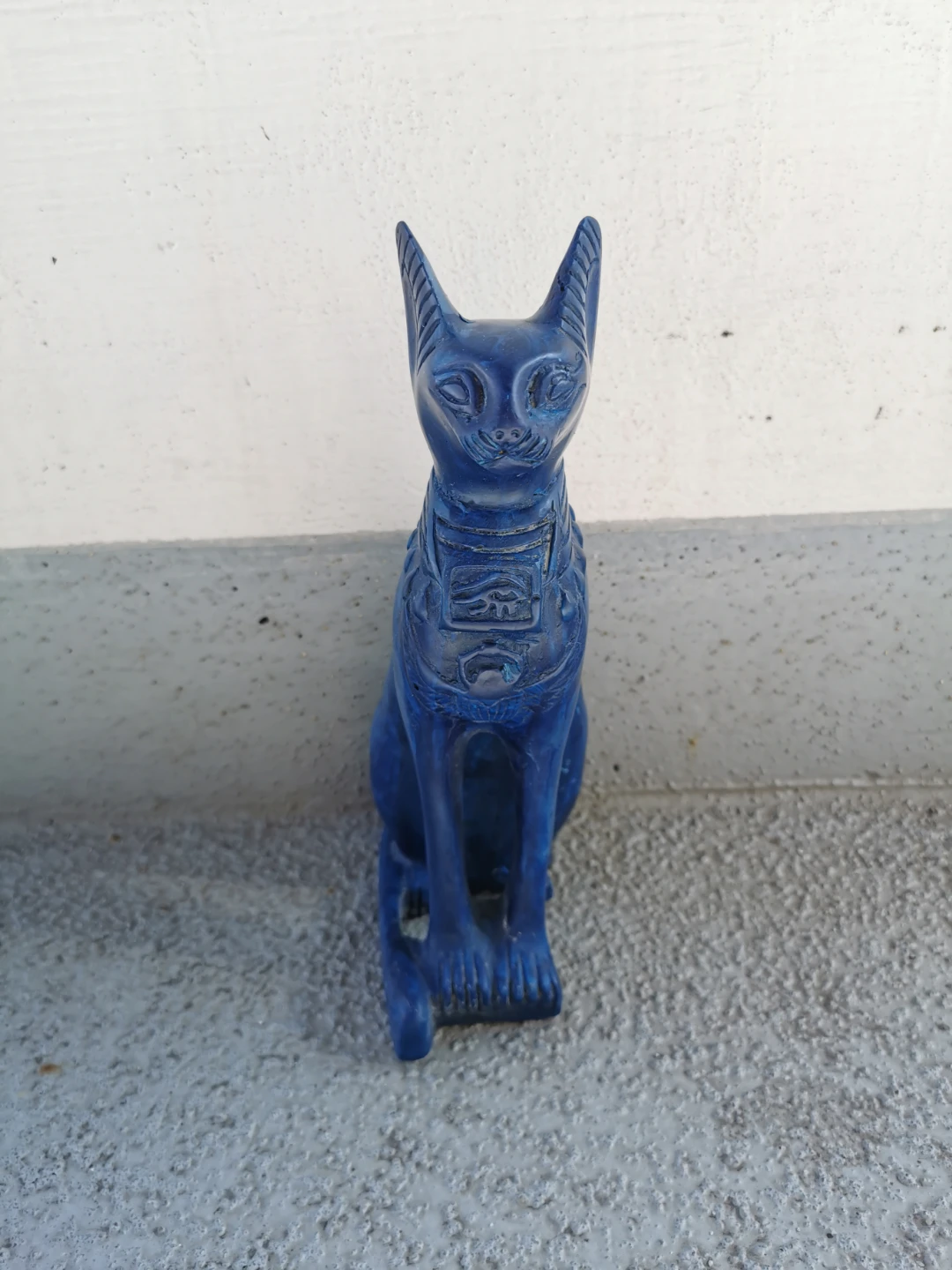 Vintage Egyptian Bastet Cat Statue Hand Carved Stone Composite