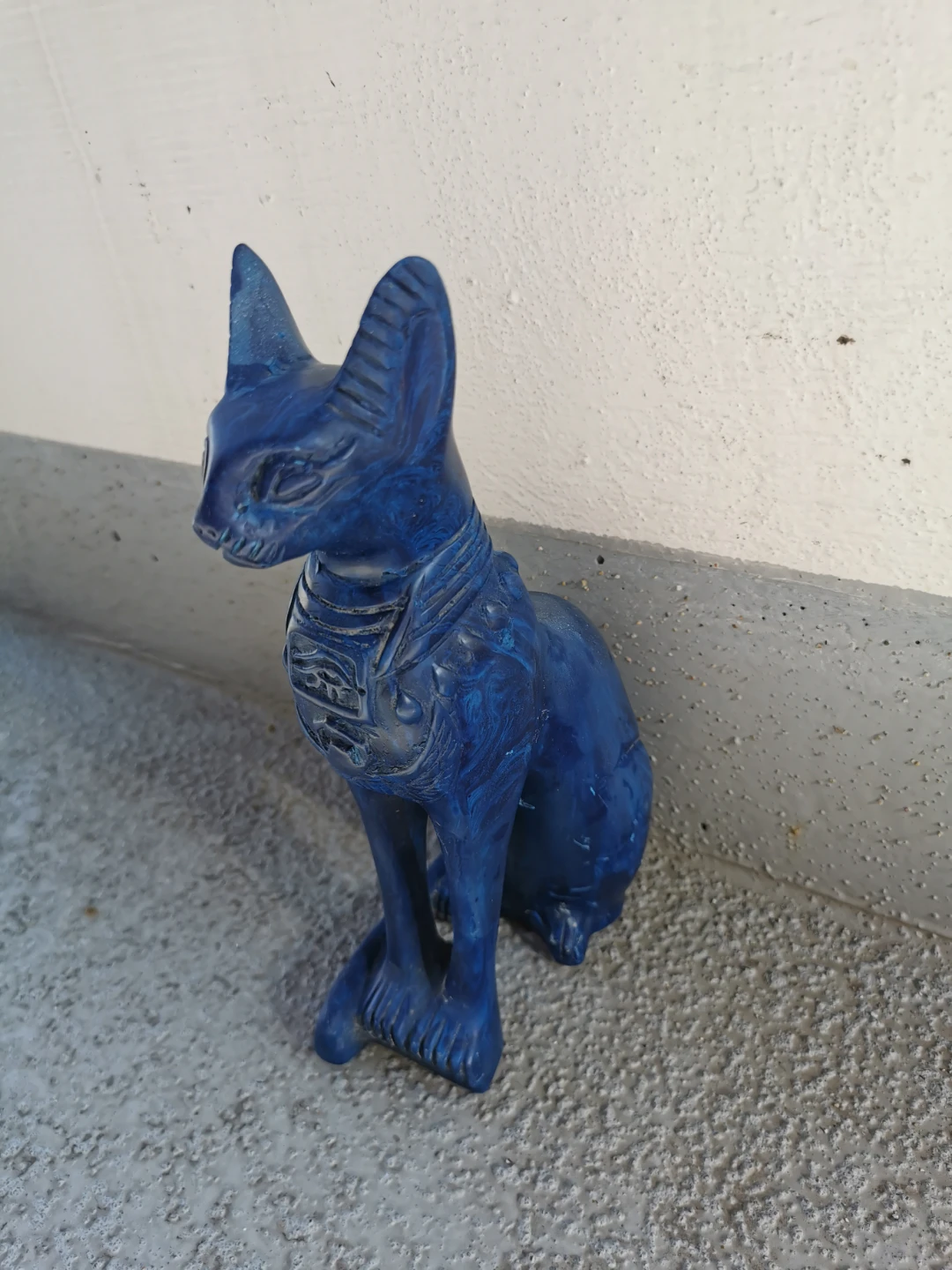 Vintage Egyptian Bastet Cat Statue Hand Carved Stone Composite - photo 5