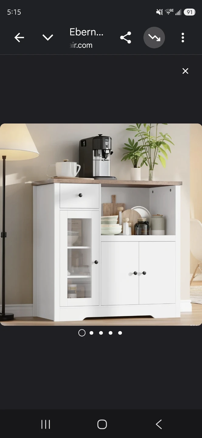 White Storage Cabinet with Drawer and Doors - photo 2
