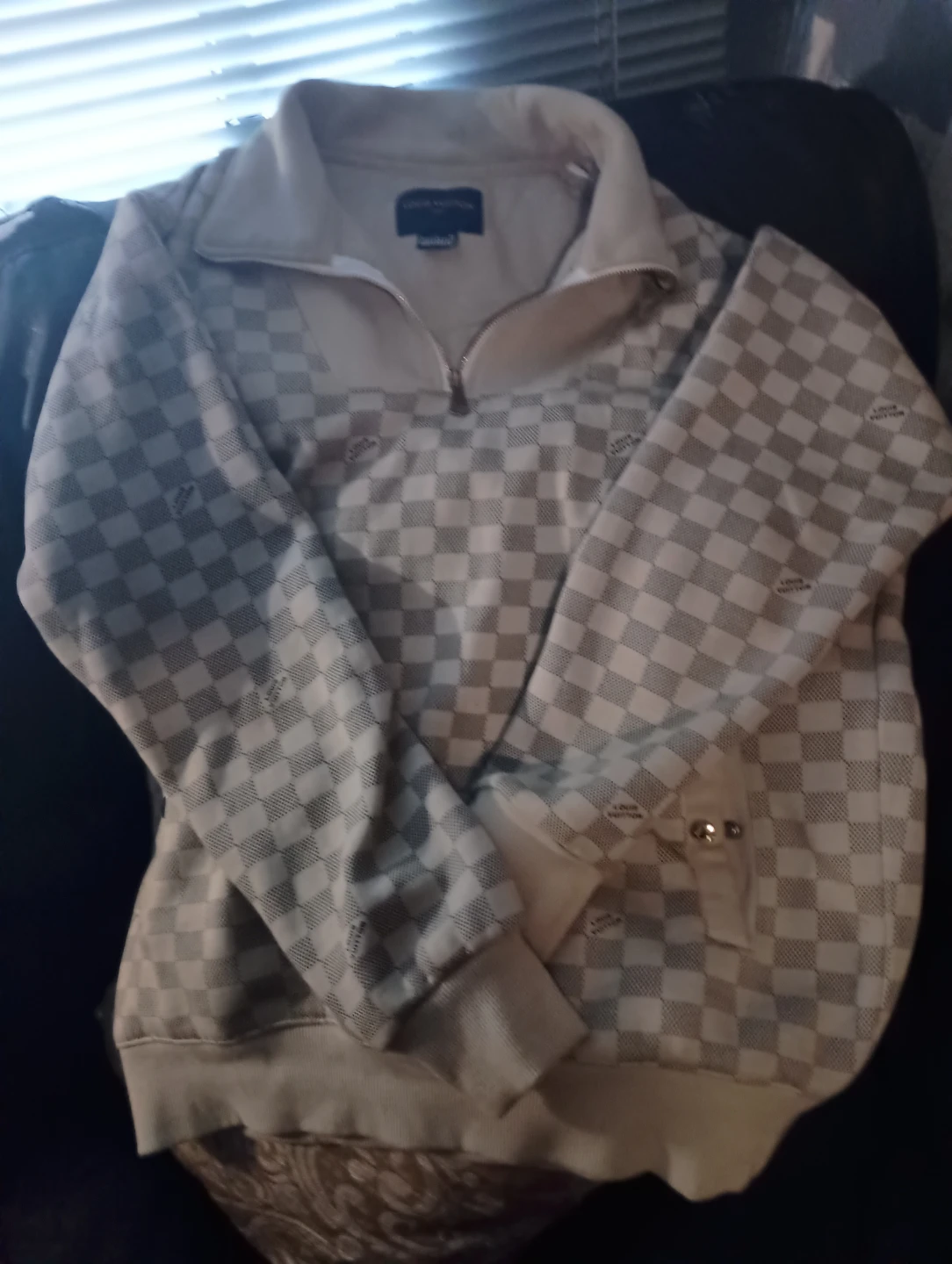Louis Vuitton Damier Pattern Half-Zip Sweater