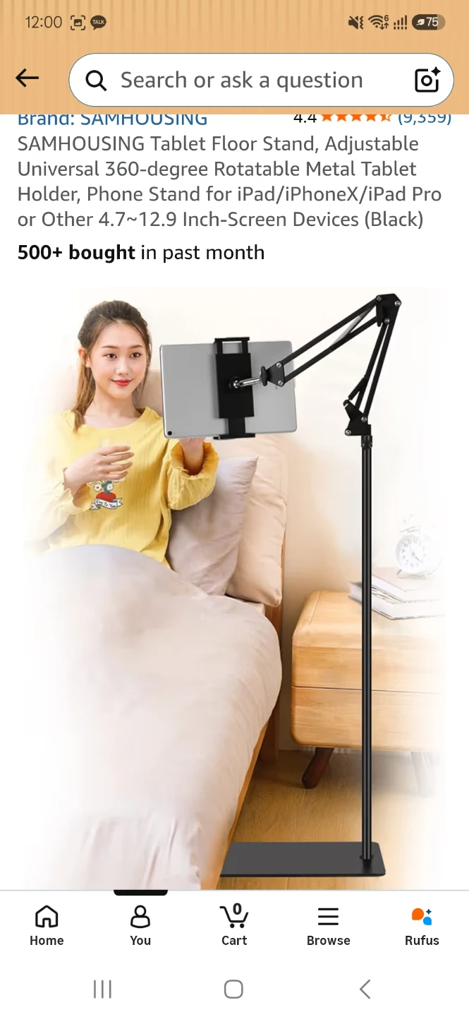 like new Adjustable Tablet Floor Stand (Black)