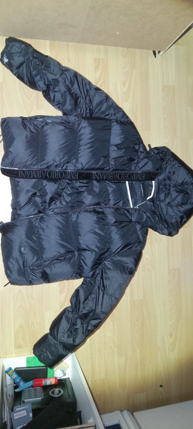 Emporio Armani Black Down Jacket - Size 54 READ DISCRIPTION
