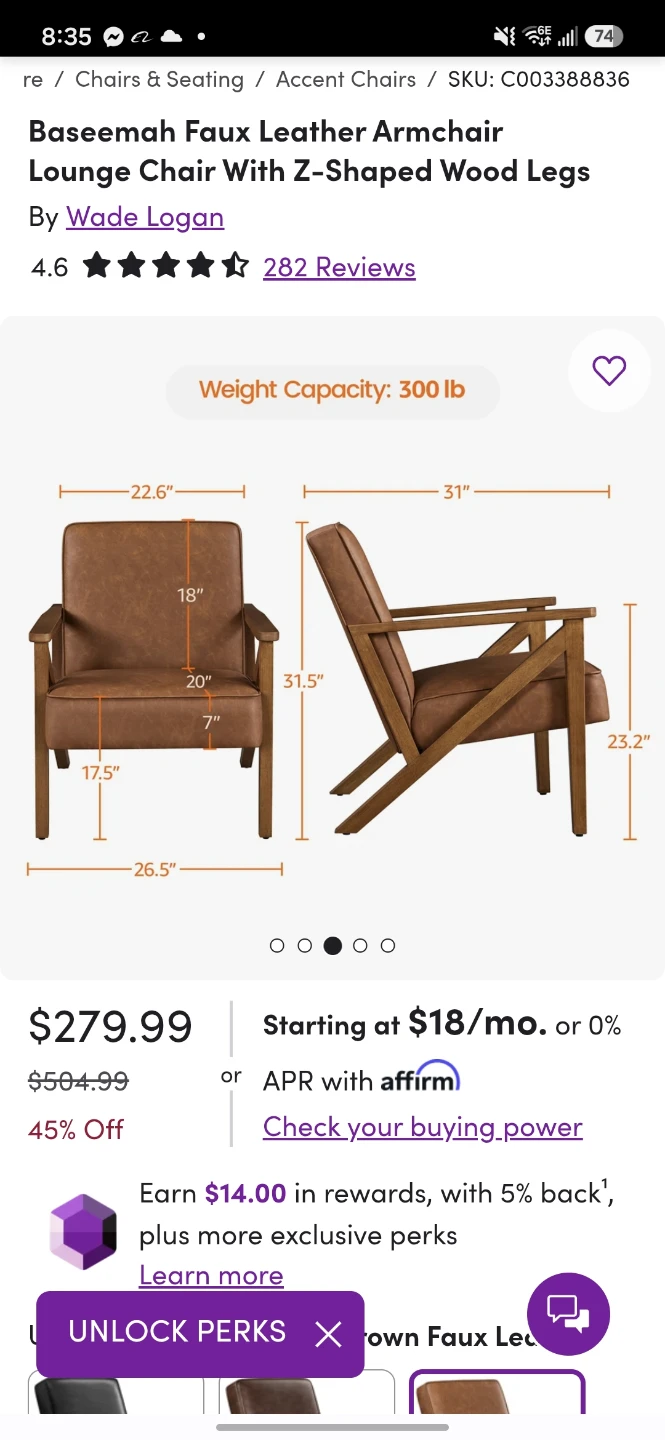 Wade Logan Basemah Faux Leather Armchair - photo 2
