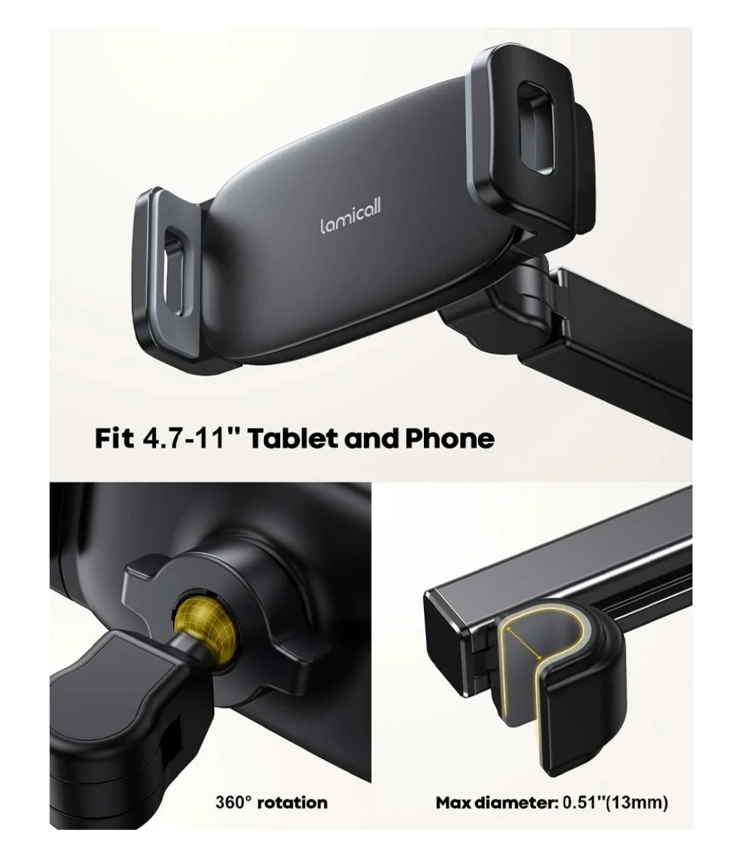 Car Headrest Tablet Holder Phone holder Extension Arm - photo 5