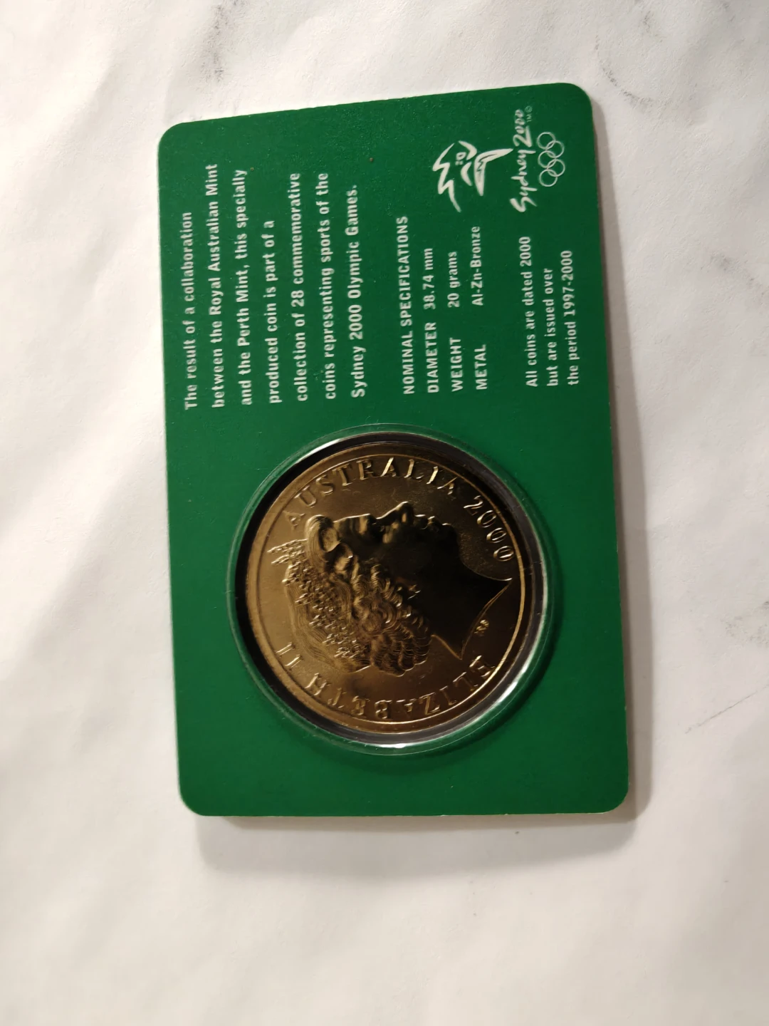Sydney 2000 Olympic Coin Collection Handball 5 Dollar Coin - photo 2