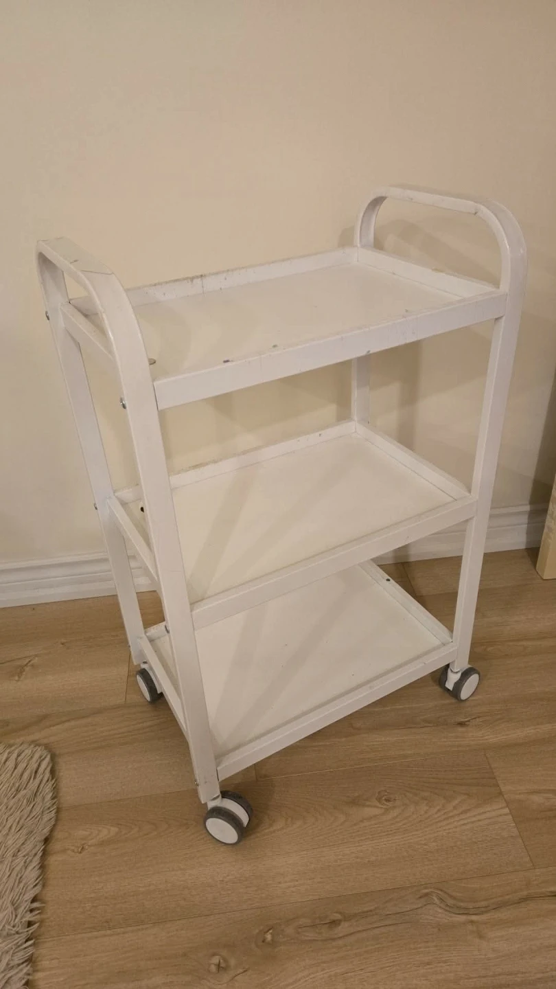 White 3-Tier Rolling Utility Cart