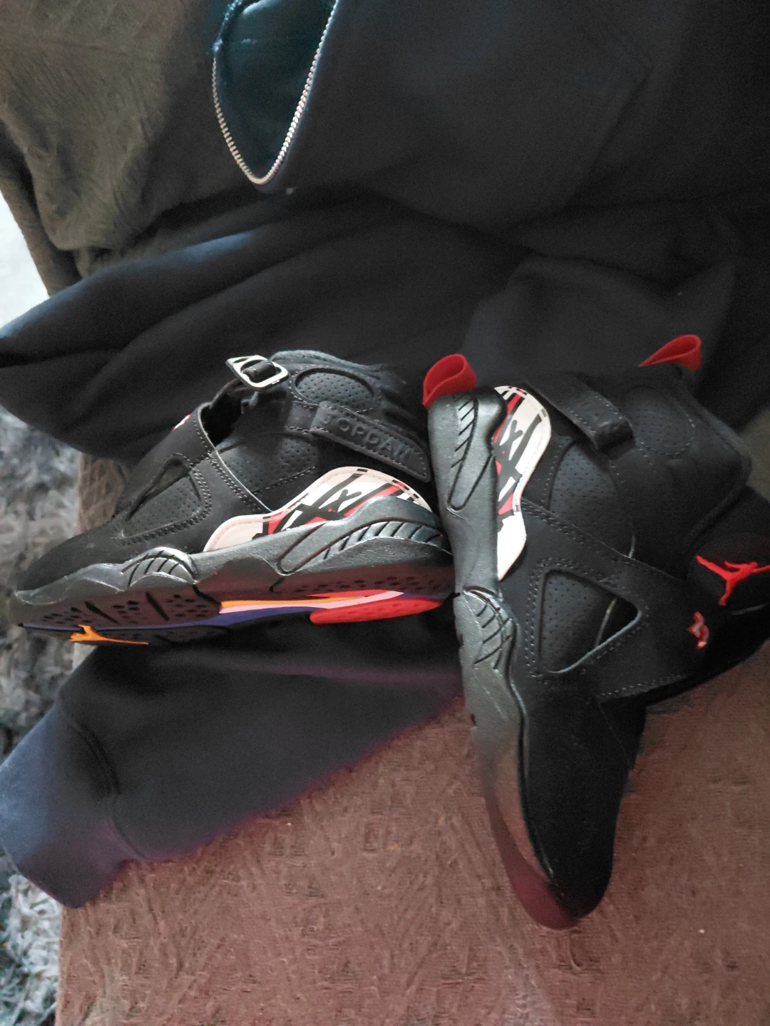 Air Jordan 8 Retro TD Black Red Shoes - photo 2