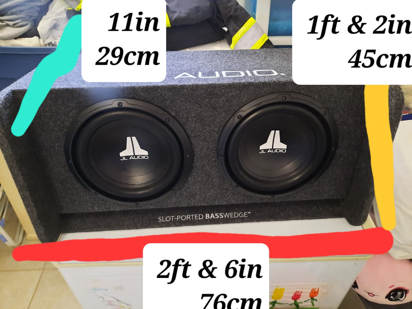 JL Audio Dual Subwoofer Box 11in x 45cm x 76cm - photo 2