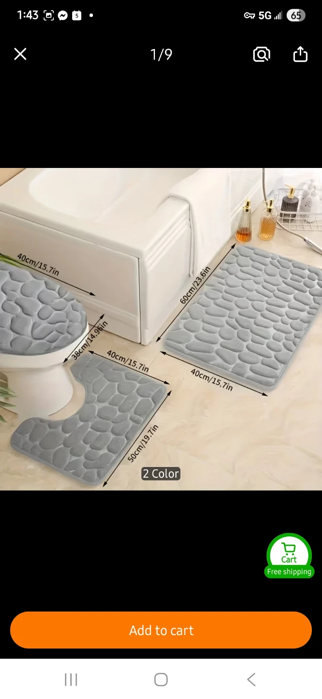 NEW 3-Piece Bath Mat Set