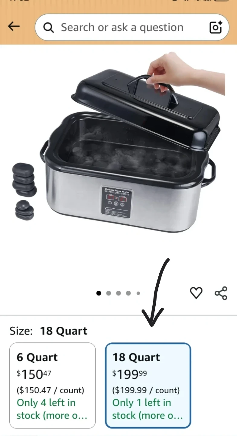 Digital Massage Stone Heater 18 Quart - photo 2