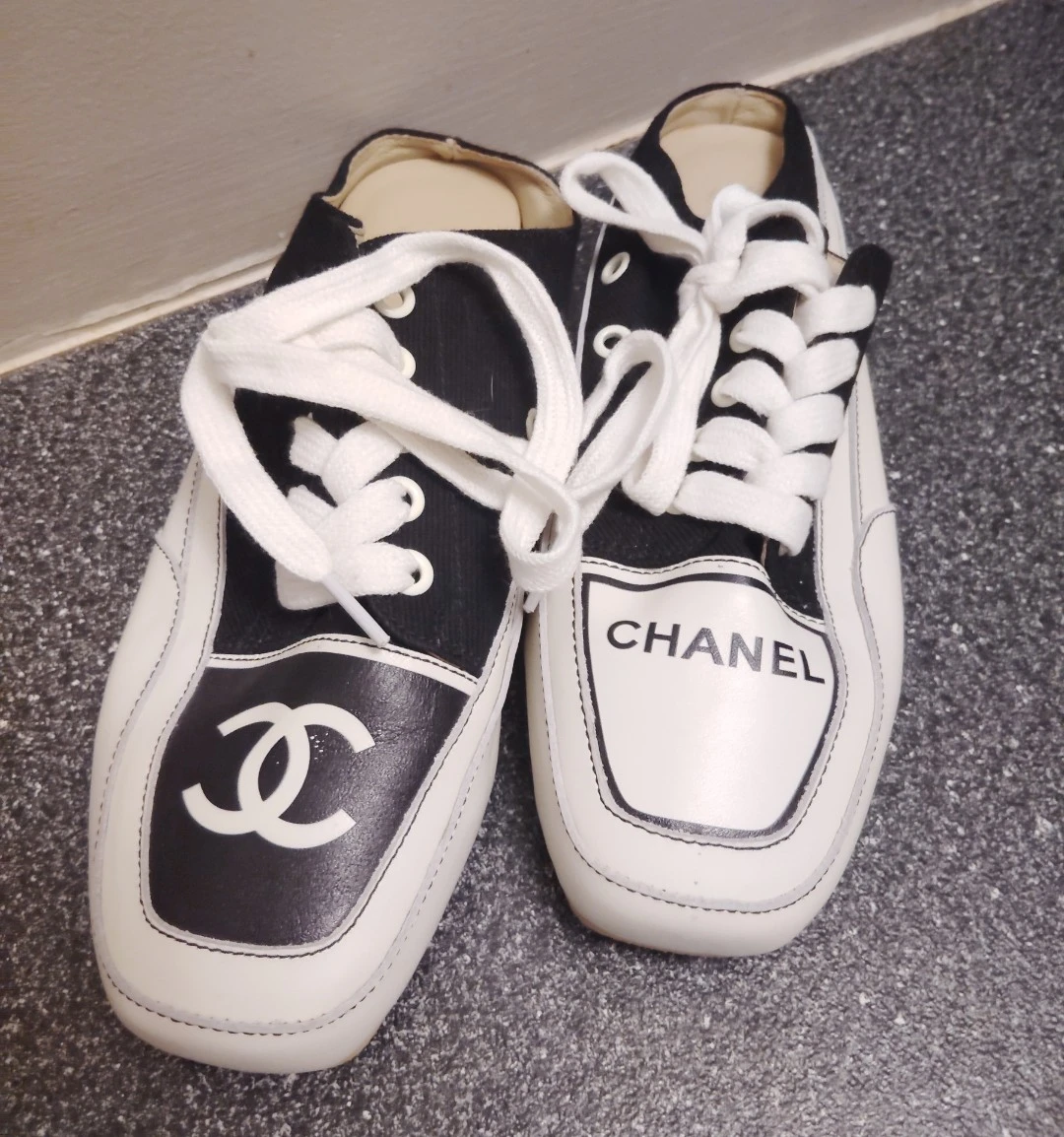 Authentic Chanel Two-Tone Mule Sneakers – Size 39 (US 8)