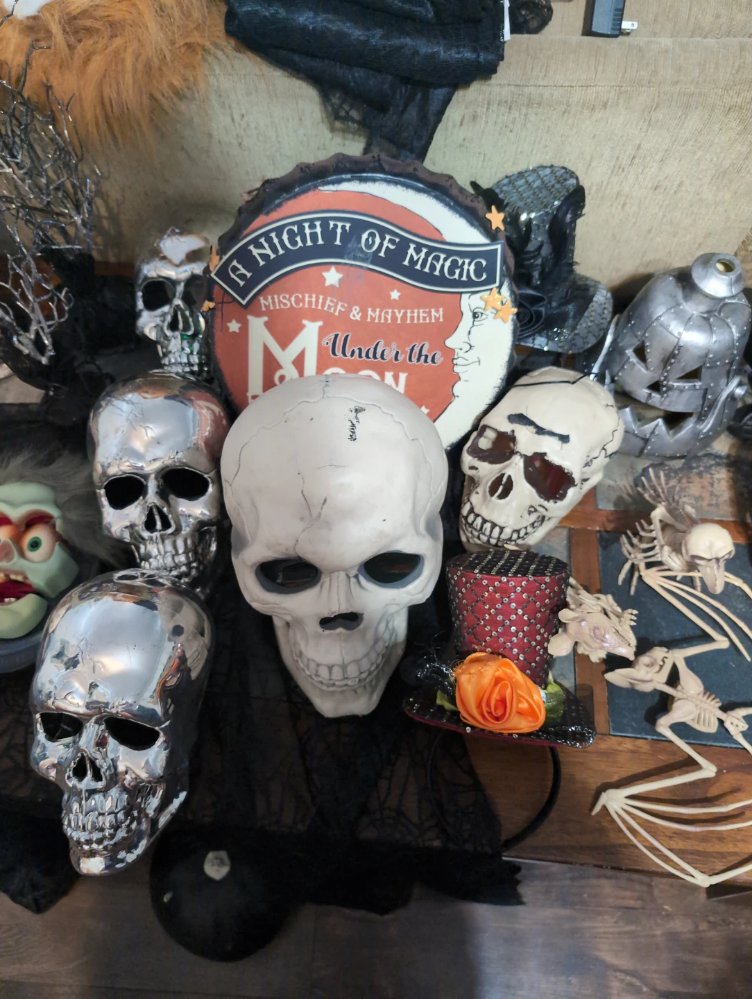 Assorted Halloween Skulls and Decorations - photo 2