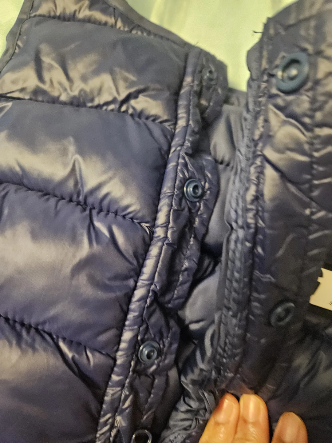 Quilted Puffer Snowsuit and Vest Set - Navy and Coral - photo 3