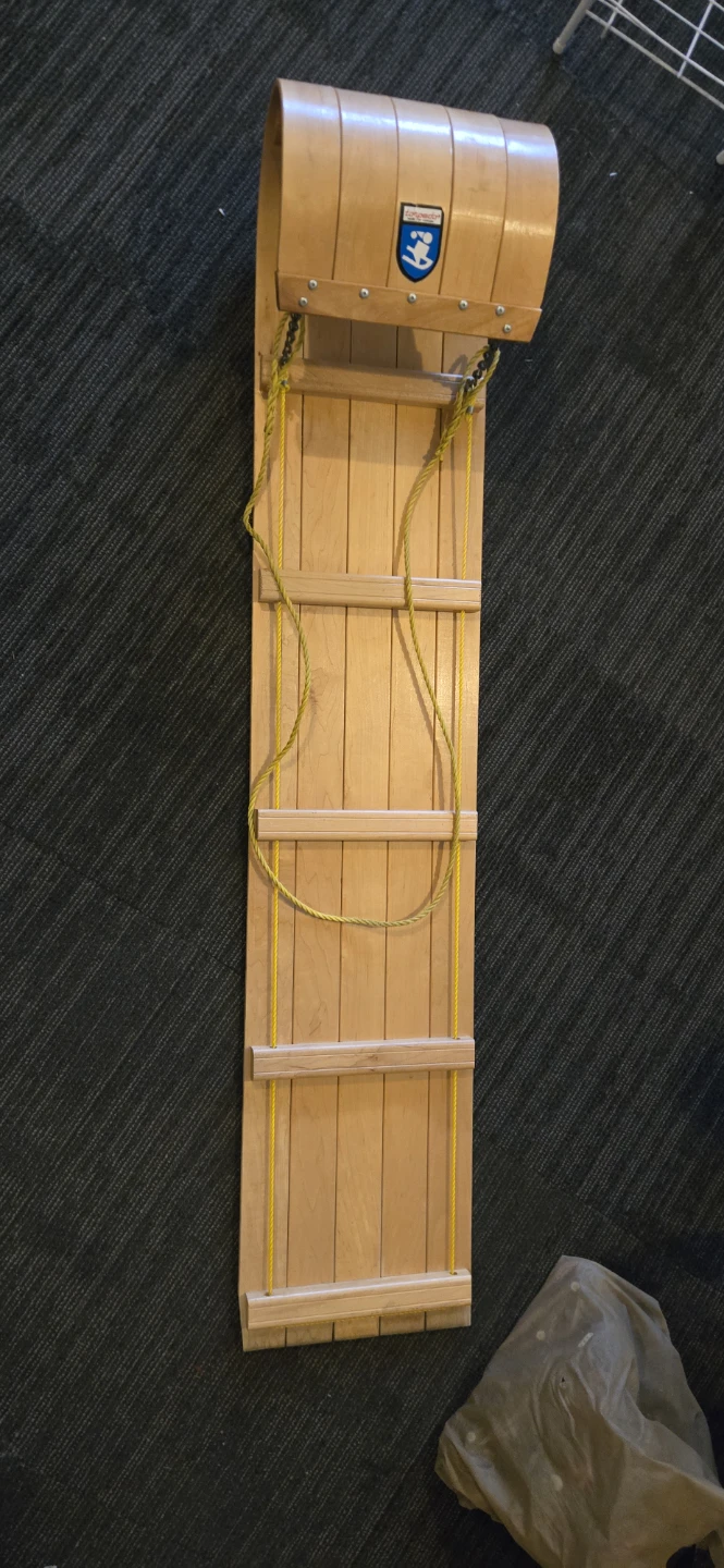 Vintage Wooden Toboggan Sled - photo 2