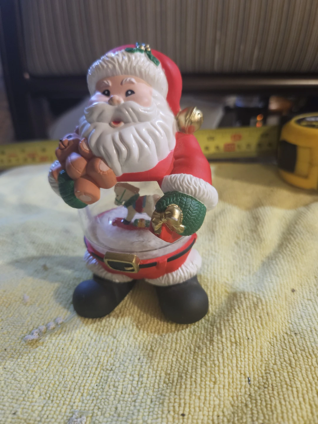 Santa Claus Snow Globe with Teddy Bear and Rocking Horse - photo 2
