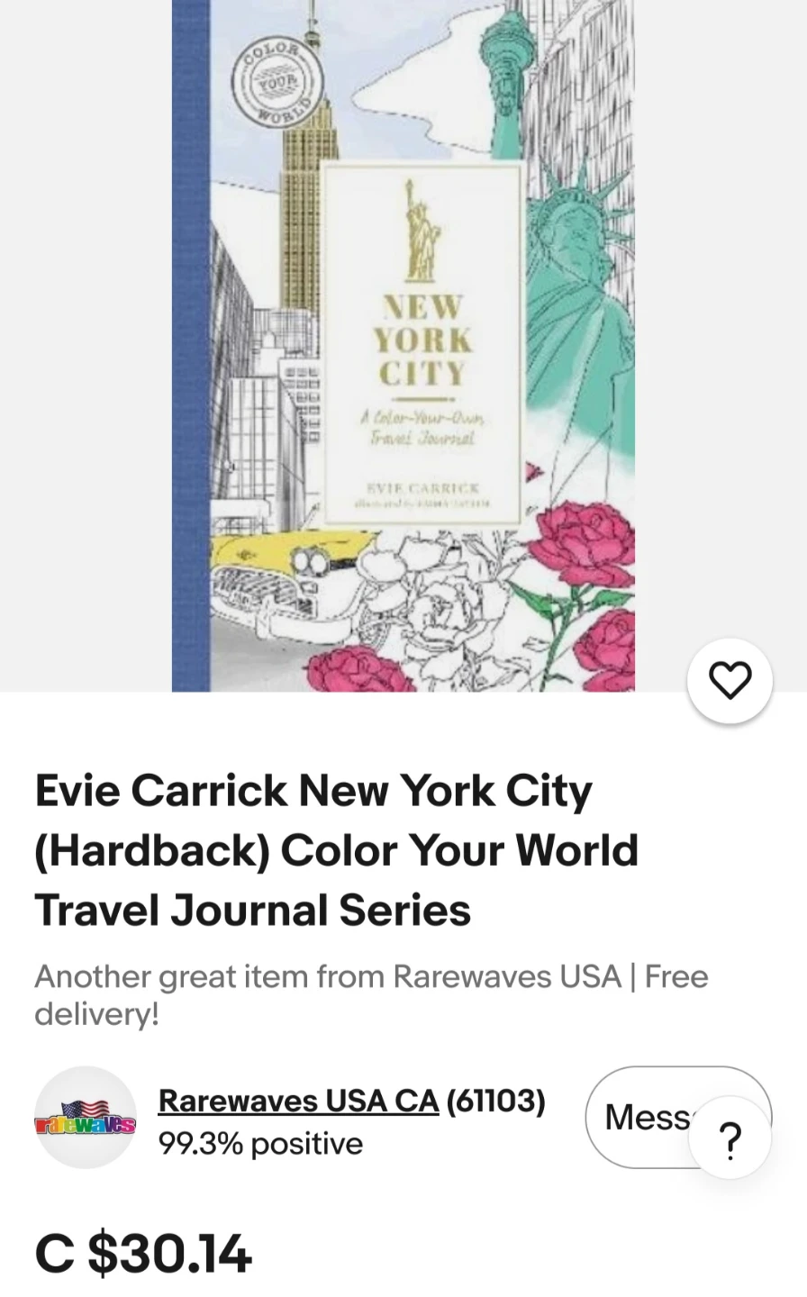 New York City Color Your World Travel Journal