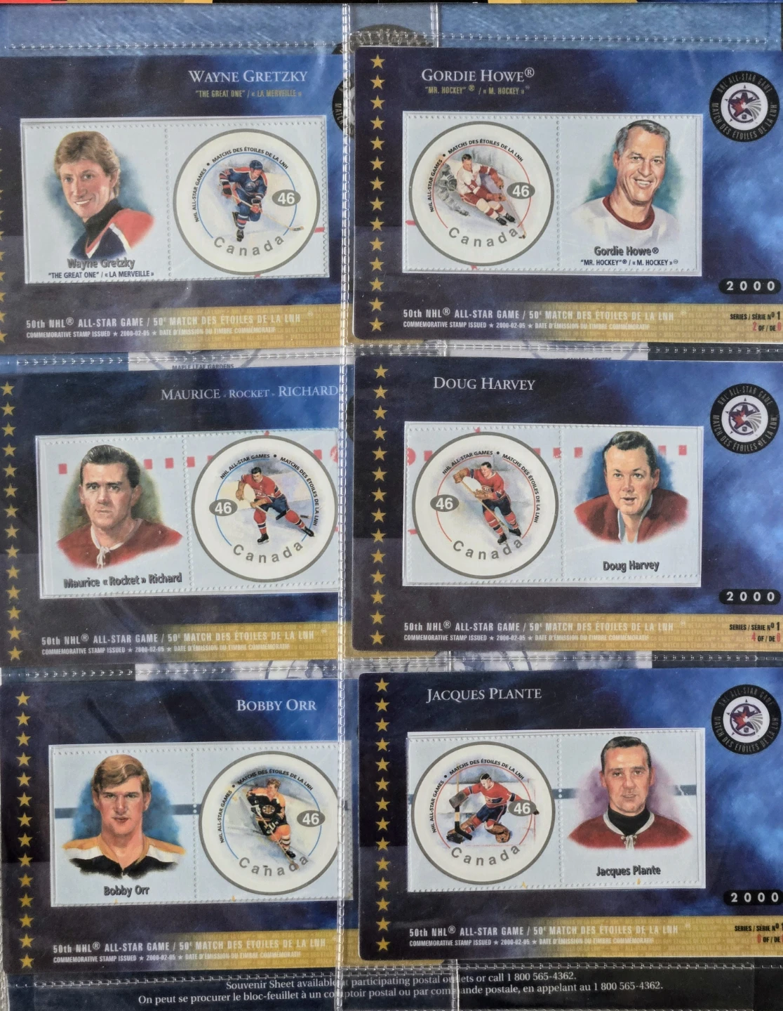 2000 NHL 50th All Star Stamp & Card Collection Mint - photo 2