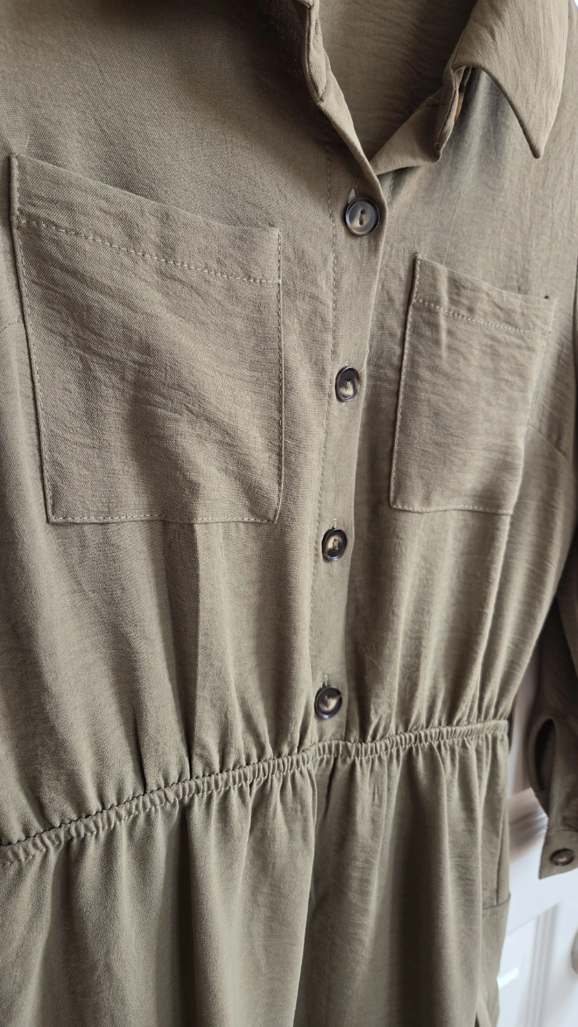 Monteau Los Angeles Olive Green Utility Dress - Size S - photo 3