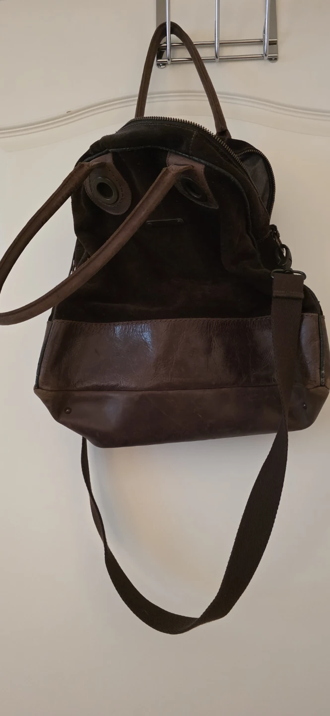 FLY LONDON Suede and Leather Satchel Bag