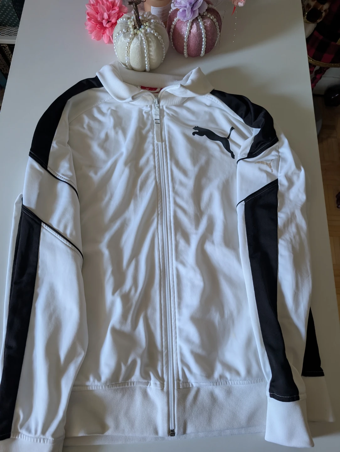 Puma White and Black Track Jacket
