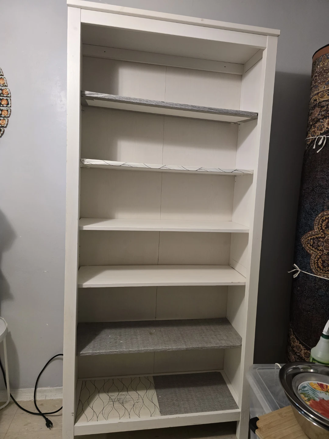 White storage shelf