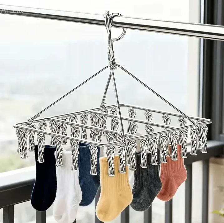 (BRAND NEW) 20 Clip Stainless Steel Drying Rack - photo 2