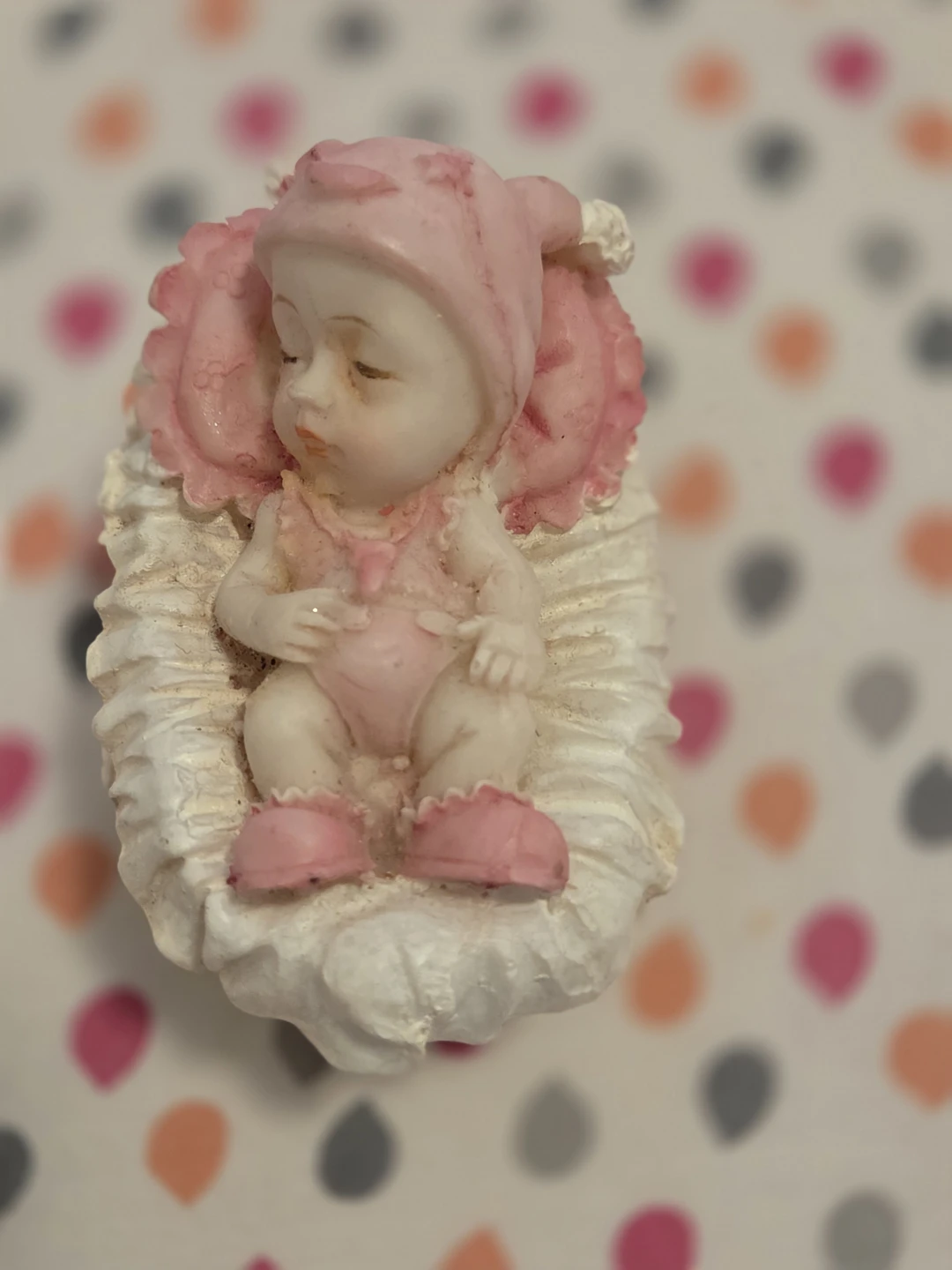 Pink Baby Figurine in Basket - photo 2