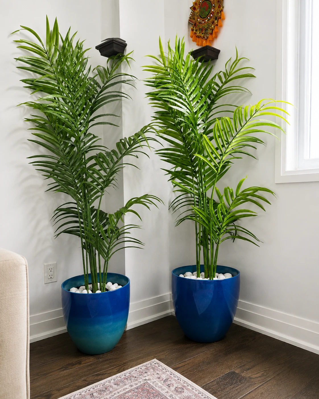 Artificial Palm Plant in Blue Pot - photo 2