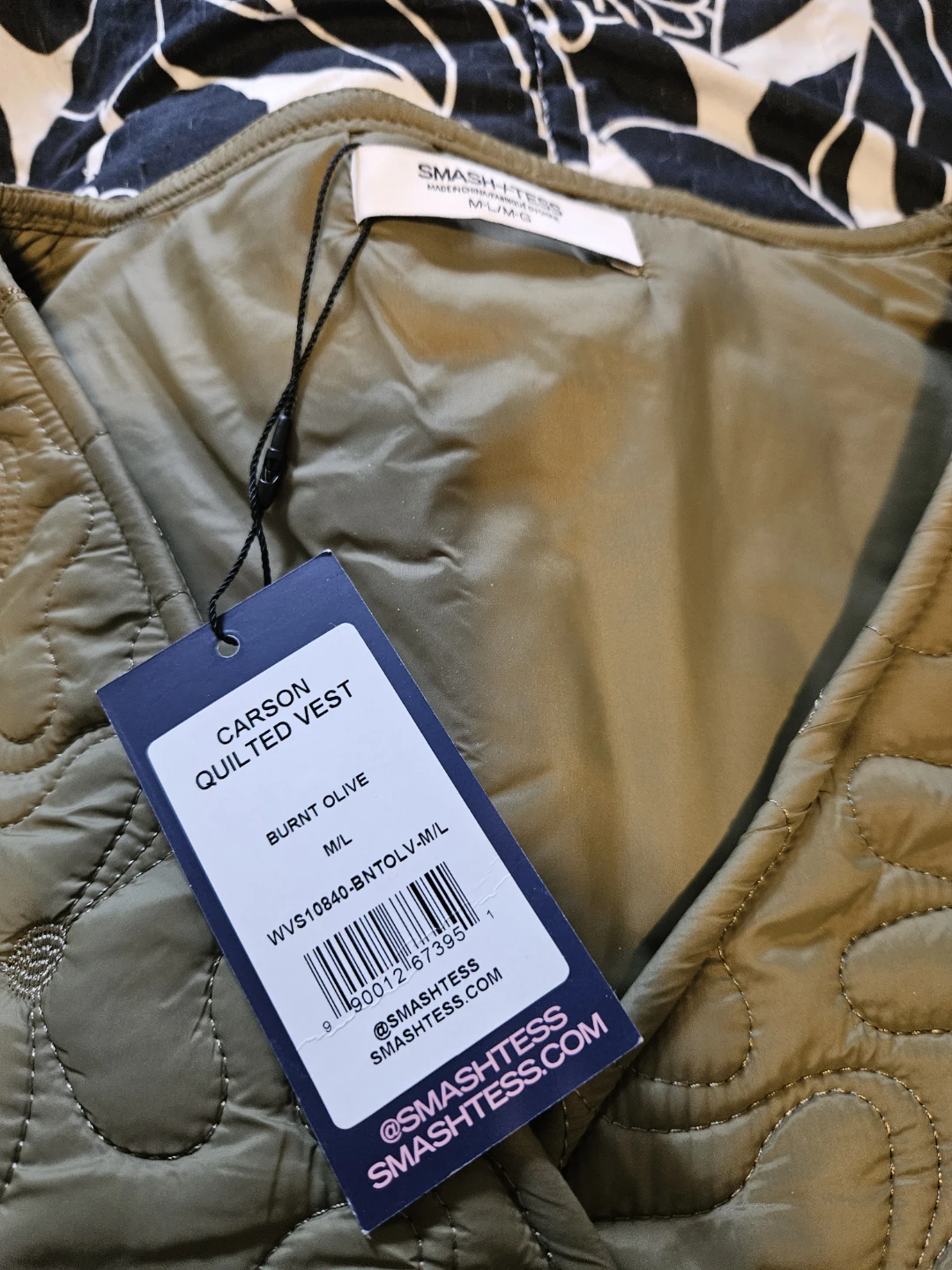 Smash + Tess Carson Quilted Vest - Burnt Olive - M/L - photo 2
