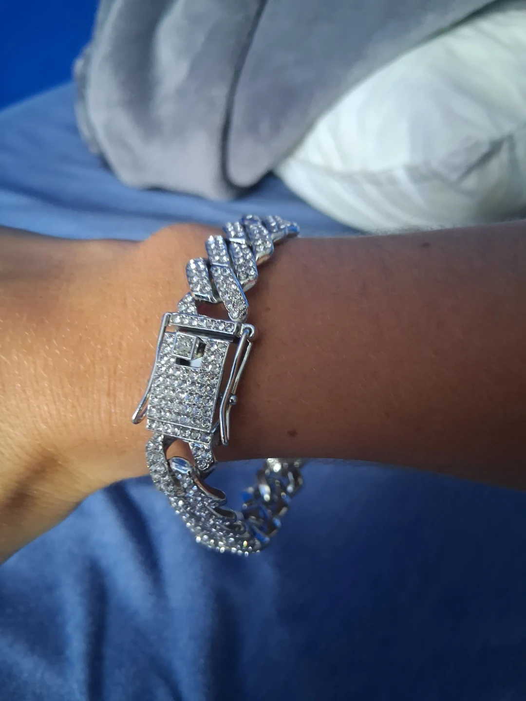Cuban Link Bracelet with Crystals - photo 2