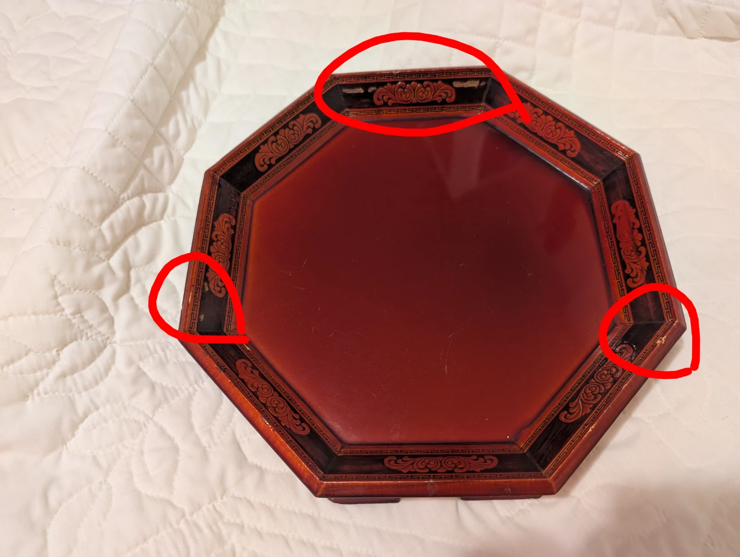 Korean Red Decorative Serving Tray - photo 5