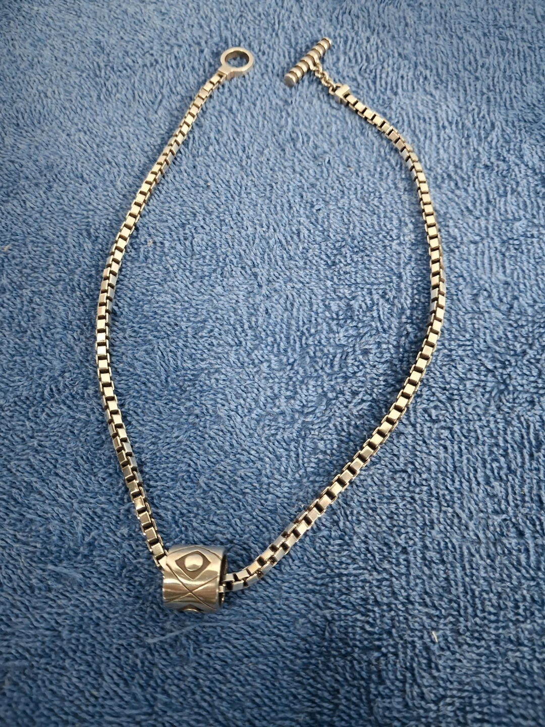 LISA JENKS 92.5  box chain with Cylinder Pendant 50 gr. 17.5" - photo 2