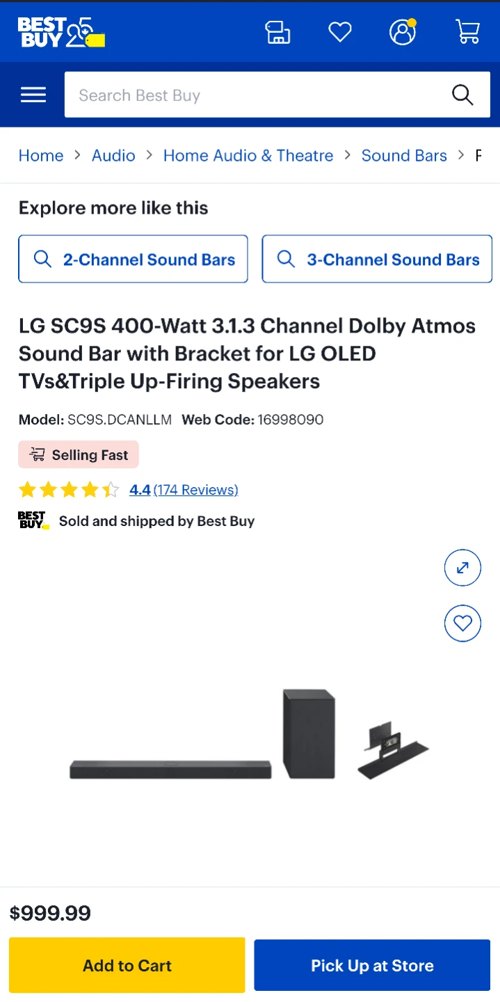 LG SC9S 3.1.3 Dolby Atmos Soundbar (Standalone Unit) - photo 5