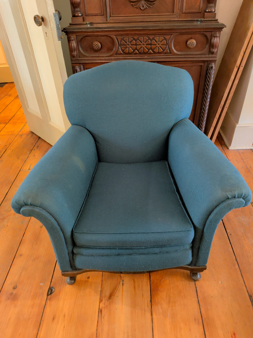 Teal Upholstered Armchair