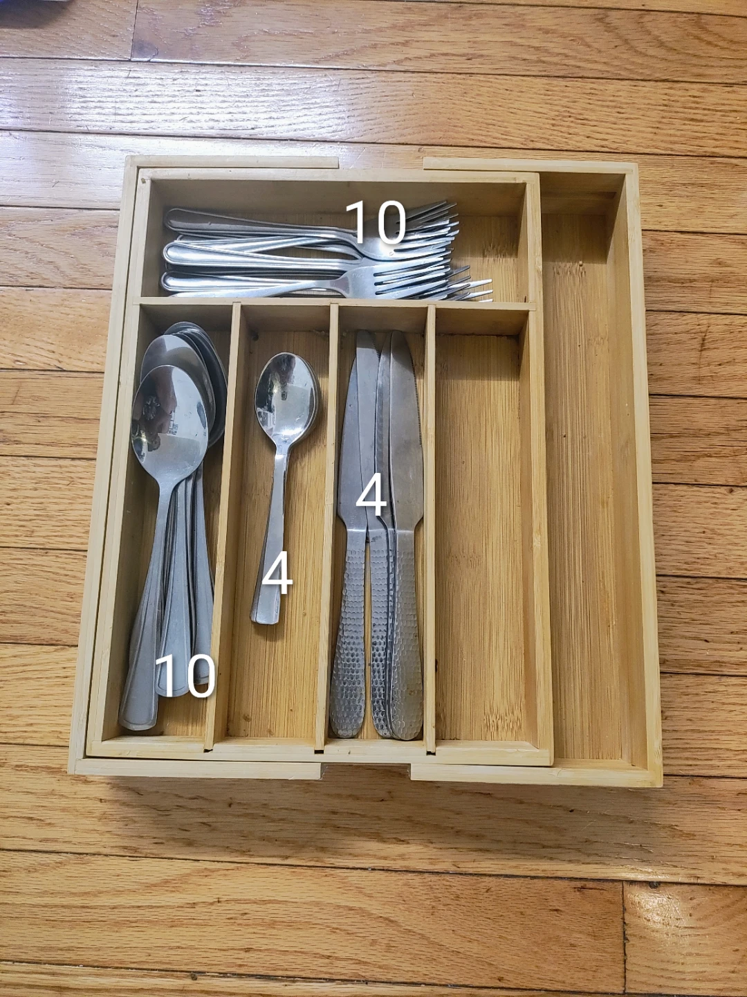 Bamboo Cutlery Organizer with Utensils - photo 2