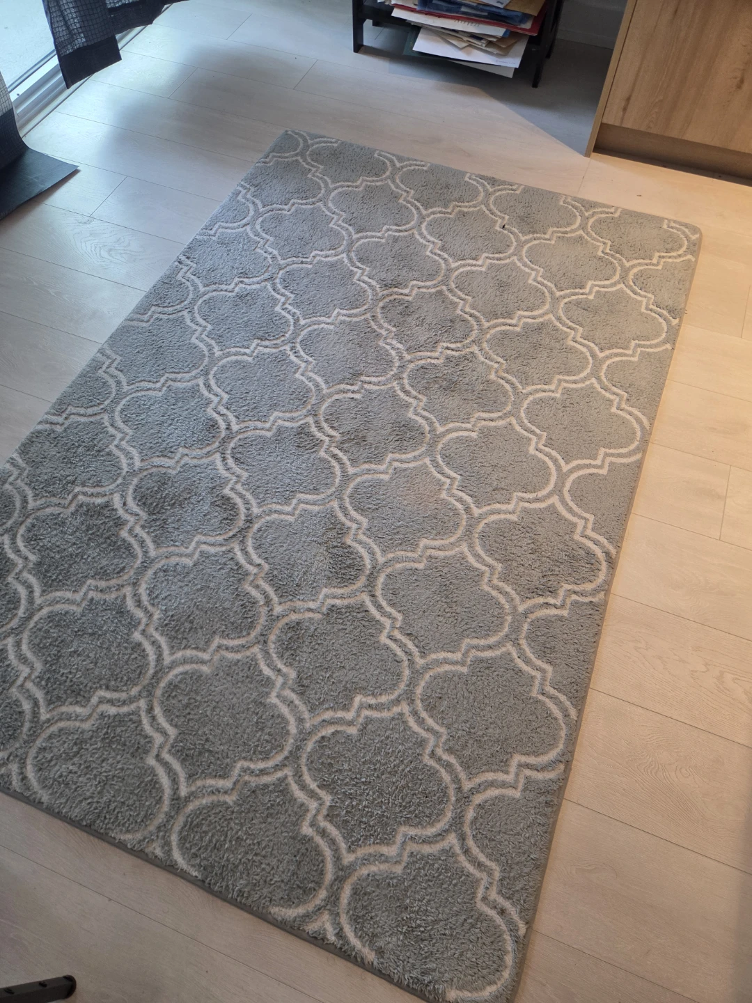 Grey Moroccan Trellis Area Rug