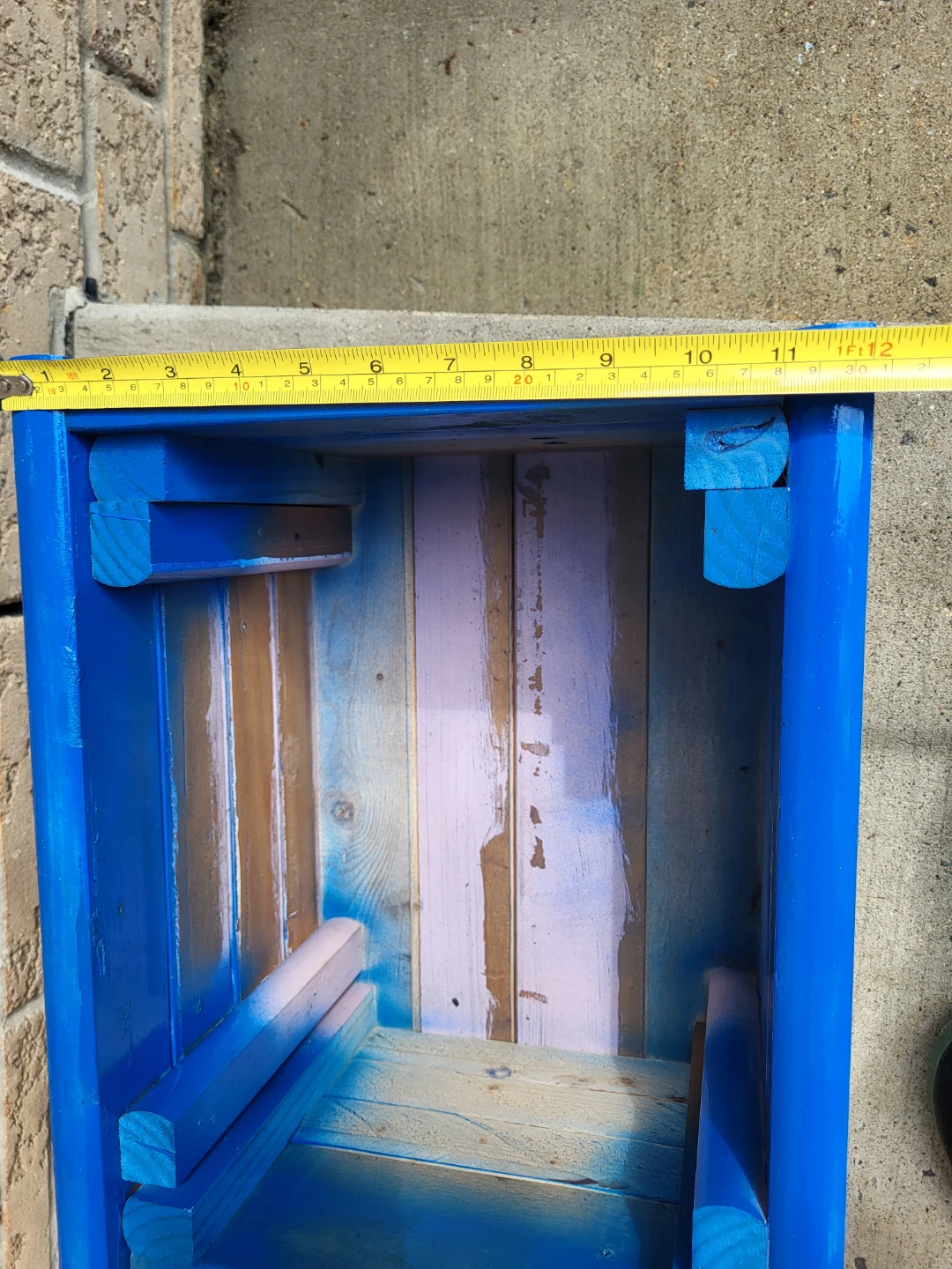 Small Blue Wooden Planter Box - photo 3