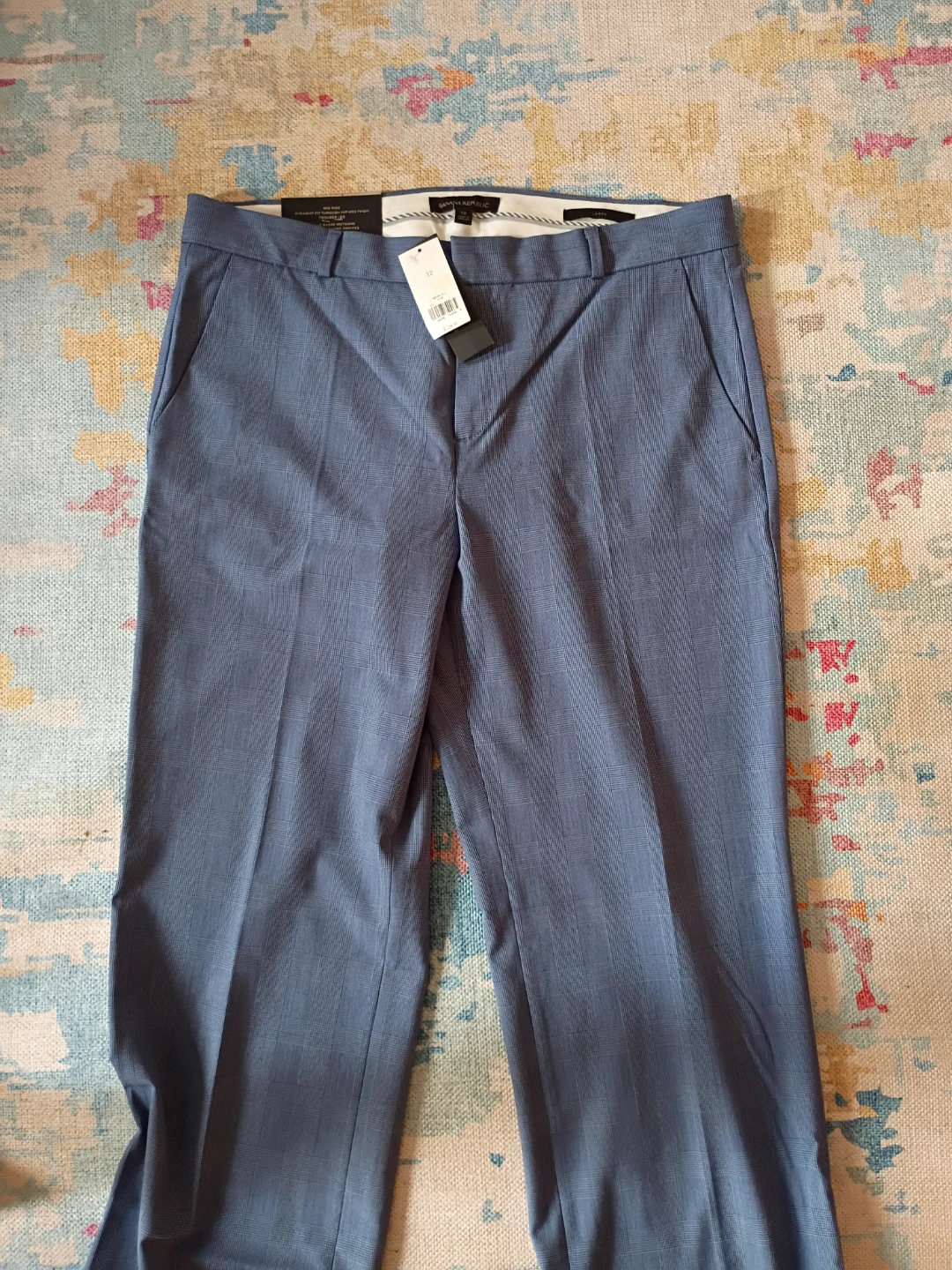 Banana Republic Women's Dress Pants Size 12 Blue Plaid