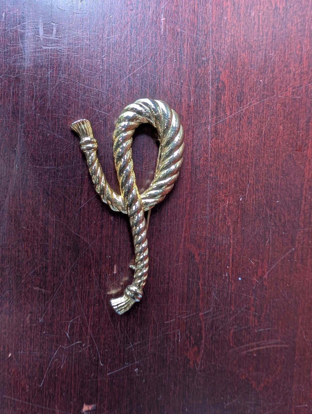 Gold Tone Rope Style Brooch - photo 2