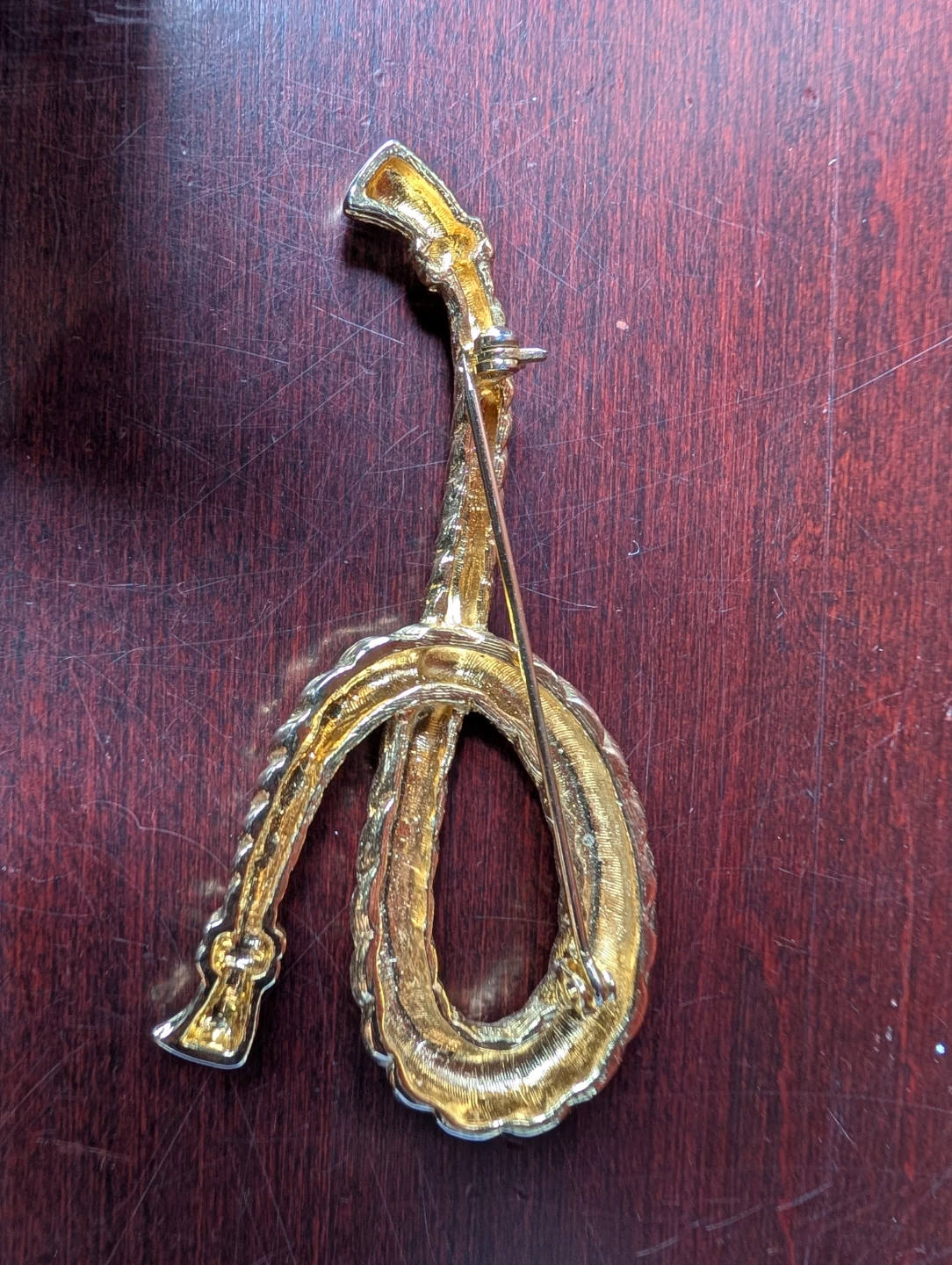 Gold Tone Rope Style Brooch - photo 3
