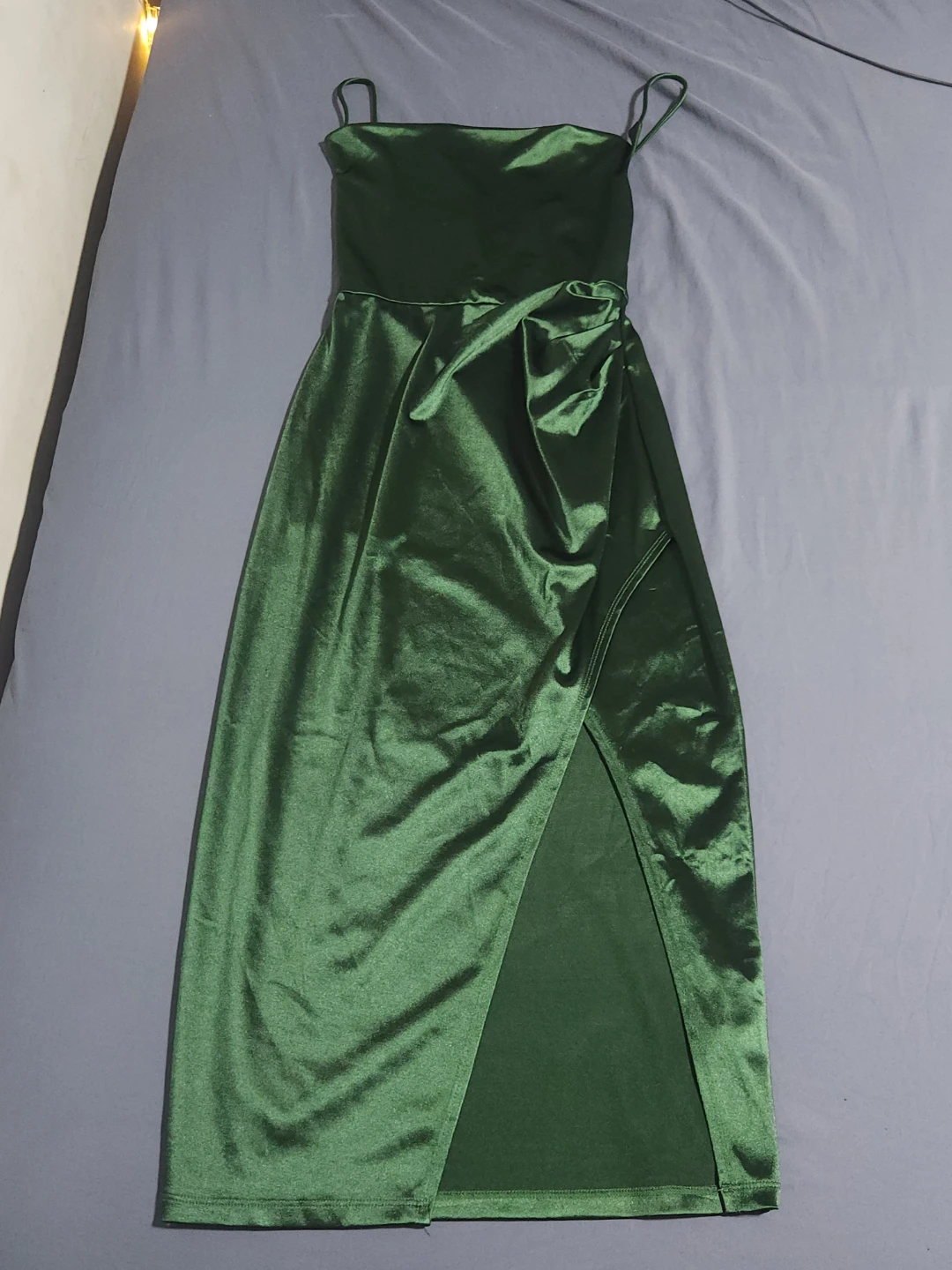 Green Satin Slip Dress - photo 2