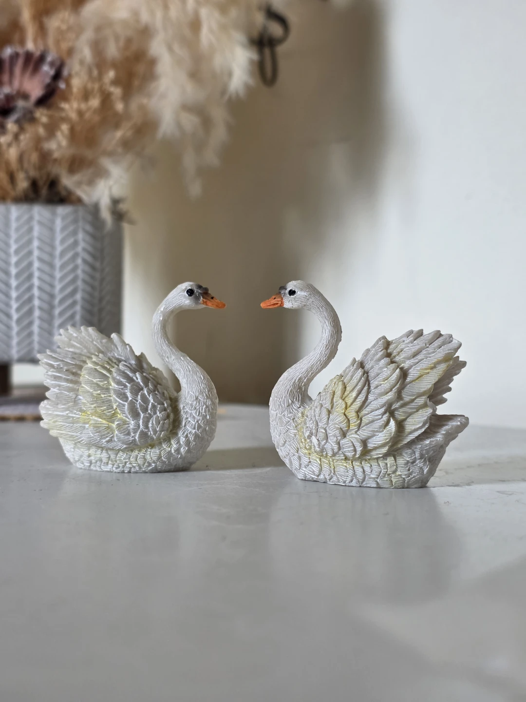 Pair of White Swan Figurines - photo 2