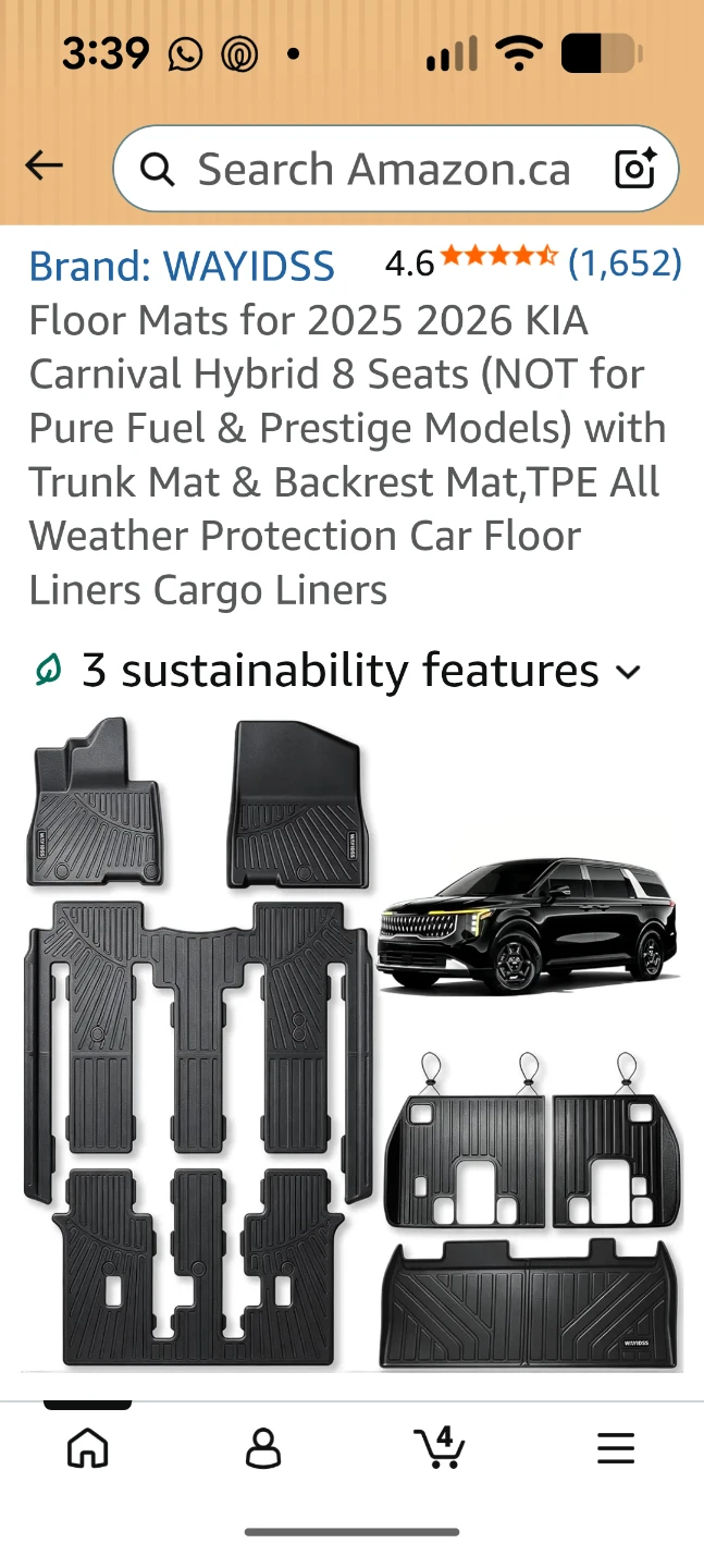 WAYIDSS Customized Floor Mats for 2025-2026 KIA Carnival - photo 2