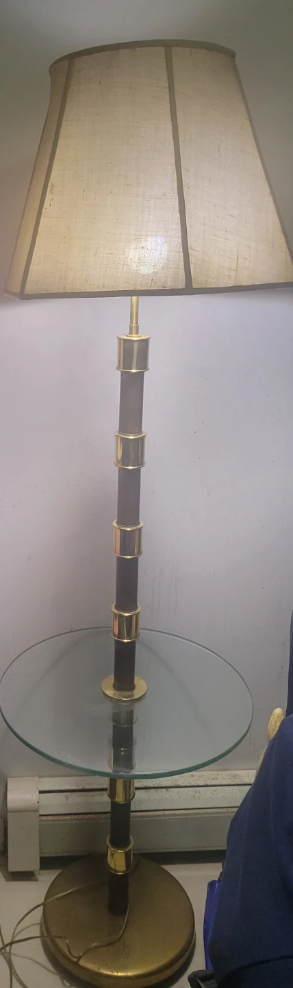 Vintage Floor Lamp with Glass Table - photo 2