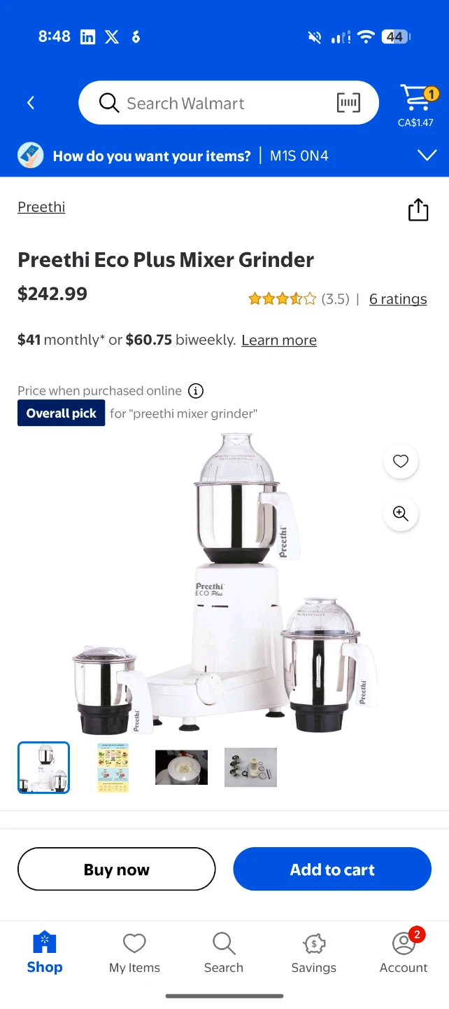 Moving out Sale Preethi Eco Plus Mixer Grinder - photo 3