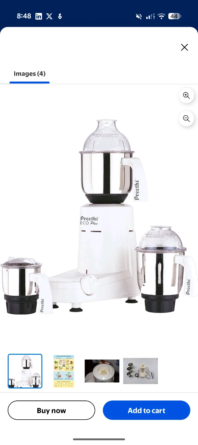 Moving out Sale Preethi Eco Plus Mixer Grinder - photo 4