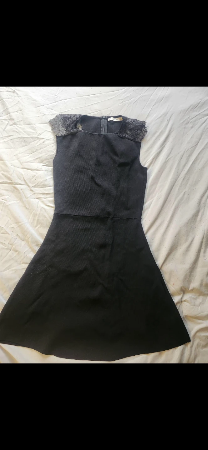 Zara Knit black lace sleeveless dress small