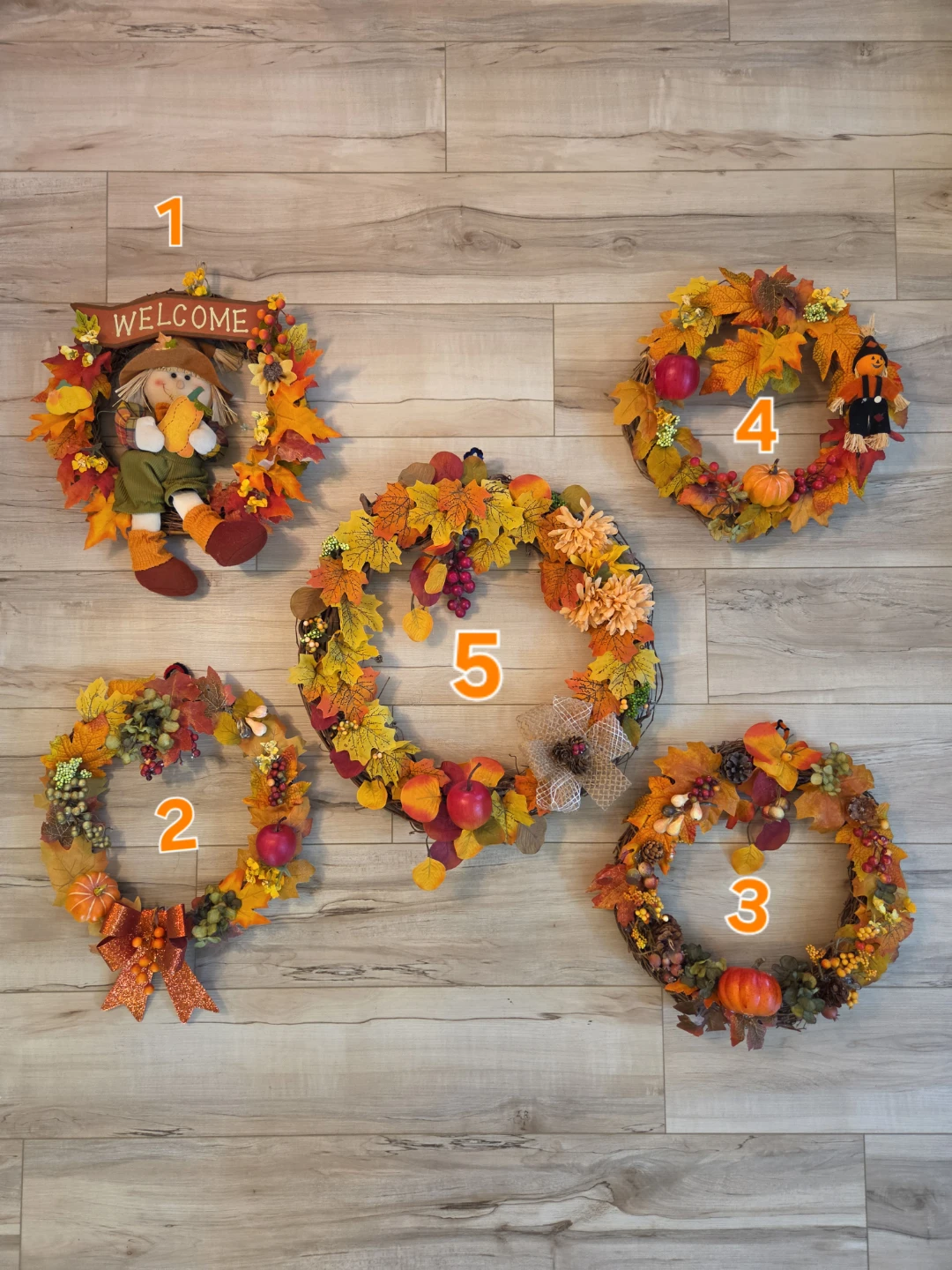 Autumn fall wreaths $12, $15, or all for $55