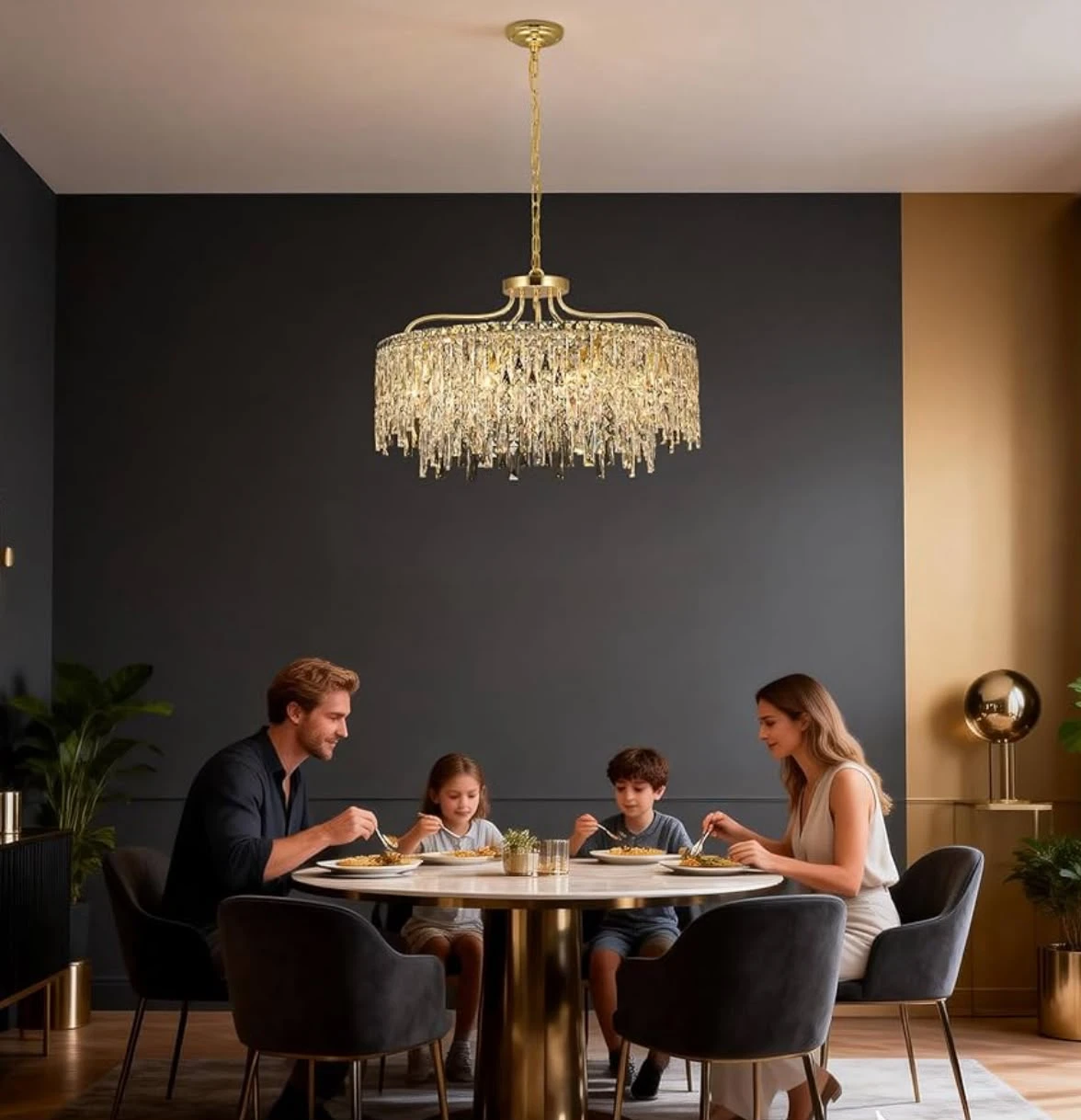 Gold Crystal Chandelier - 28" Diameter - photo 2