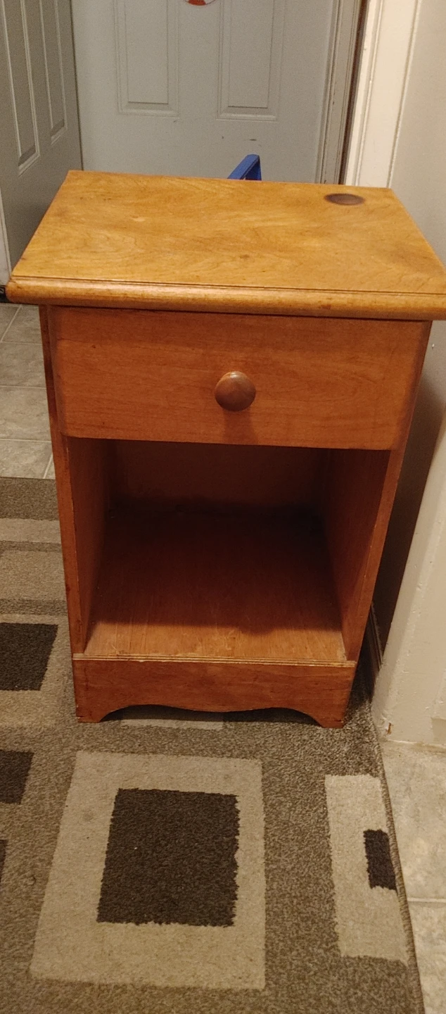 Wooden Bedside Table with Drawer